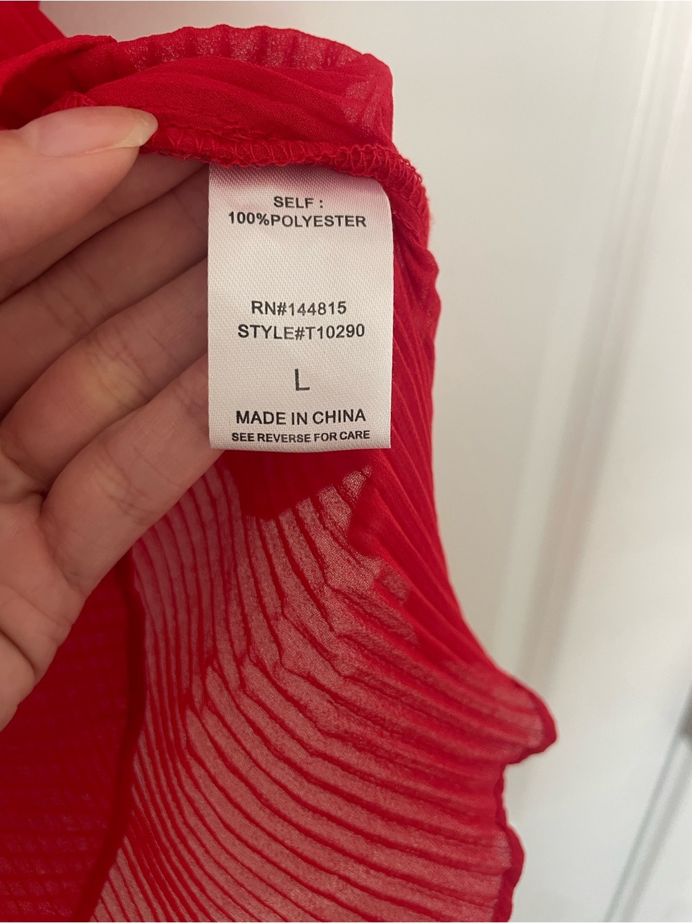 Red Ruffle Sleeve Top - Picture 4 of 4